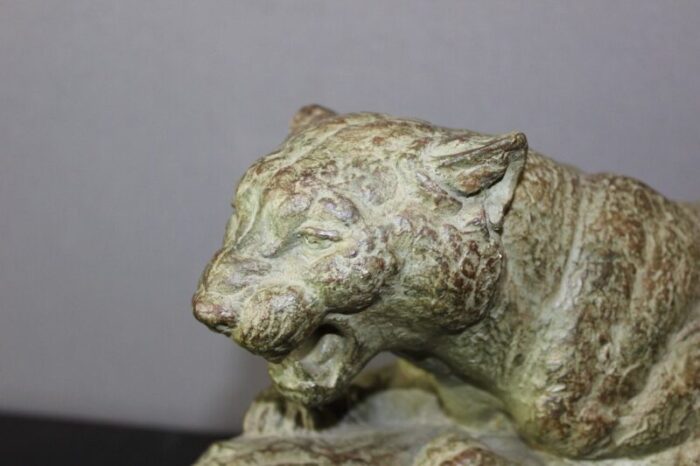 art deco tiger in terracotta by henri bargas 1930s 2