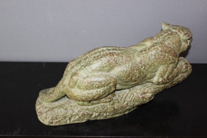 art deco tiger in terracotta by henri bargas 1930s 3