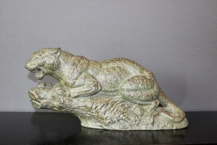 art deco tiger in terracotta by henri bargas 1930s 8