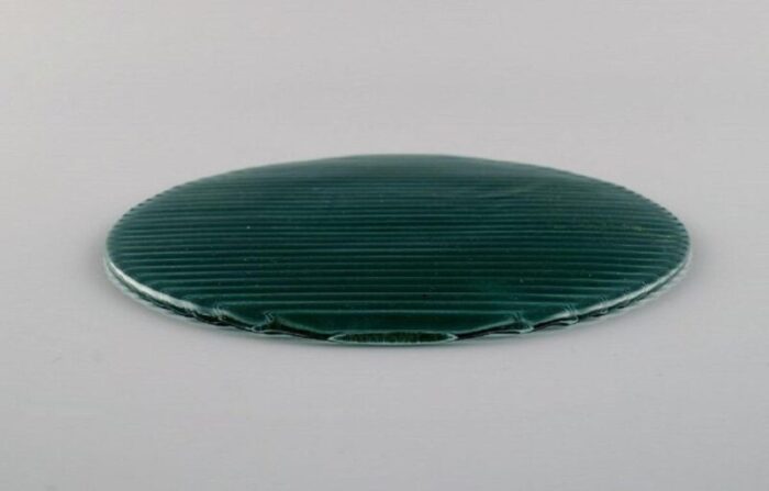 art glass blue green buffet plates by per luetken for holmegaard 1980s set of 12 3