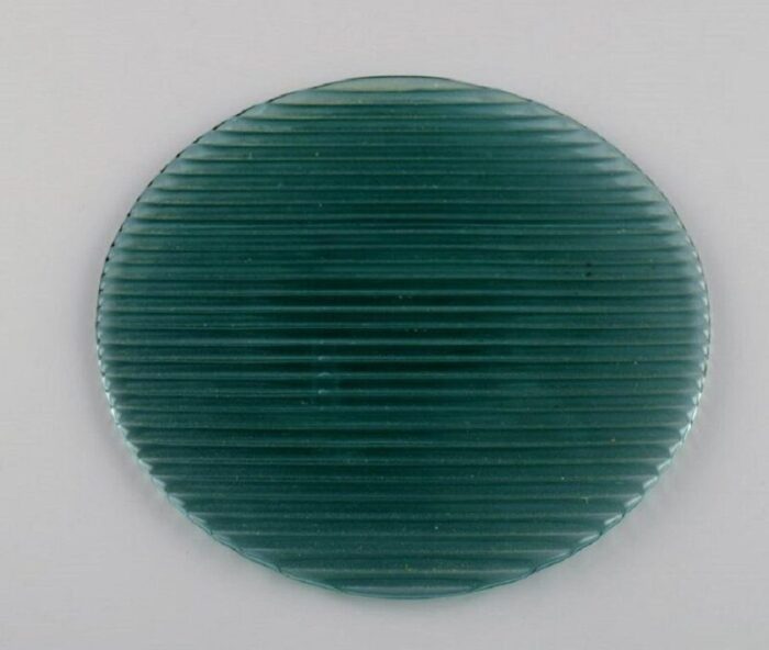 art glass blue green buffet plates by per luetken for holmegaard 1980s set of 12 5