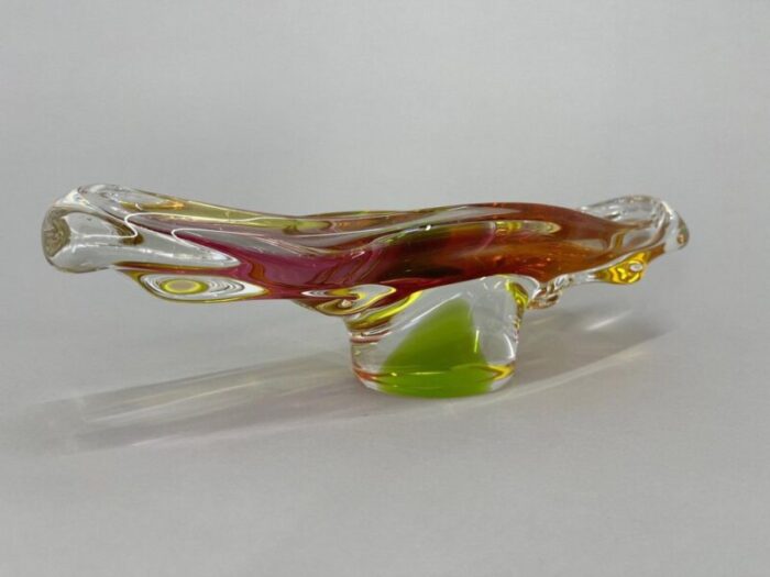 art glass oblong bowl attributed to josef hospodka czechoslovakia 1960s 2