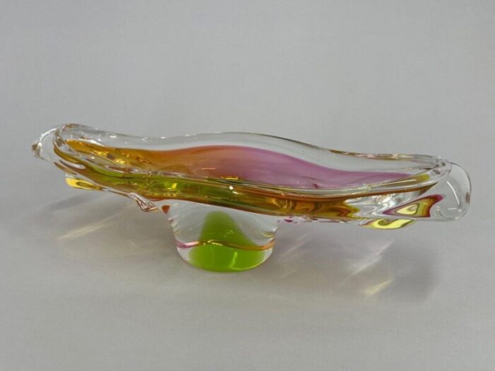 art glass oblong bowl attributed to josef hospodka czechoslovakia 1960s 3