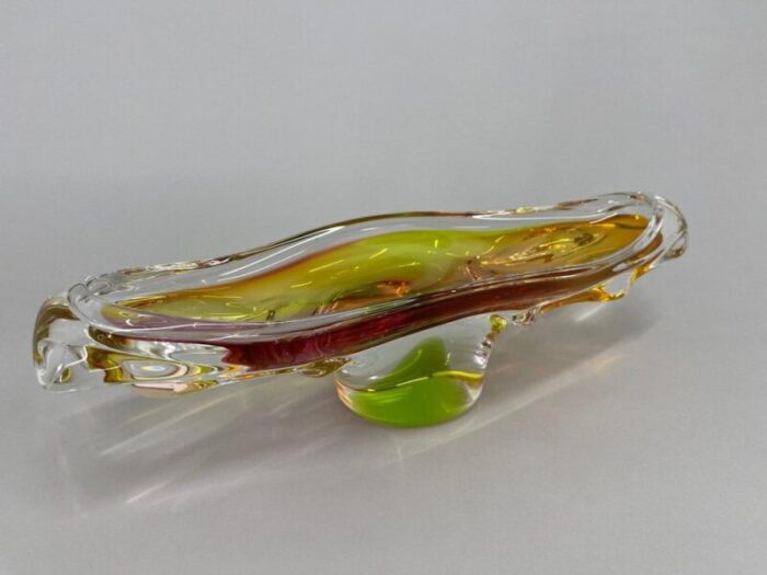 art glass oblong bowl attributed to josef hospodka czechoslovakia 1960s 4