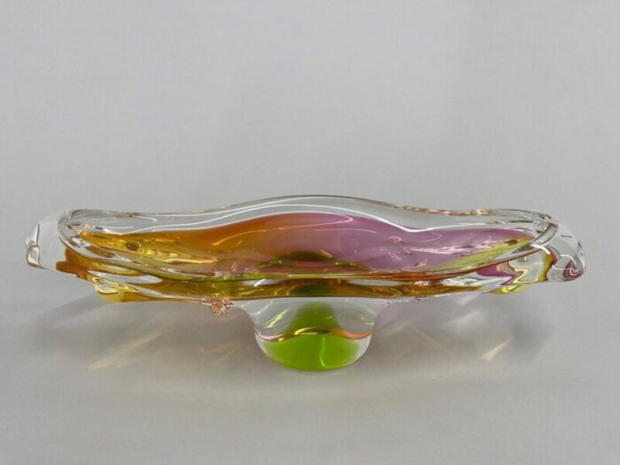 art glass oblong bowl attributed to josef hospodka czechoslovakia 1960s 8