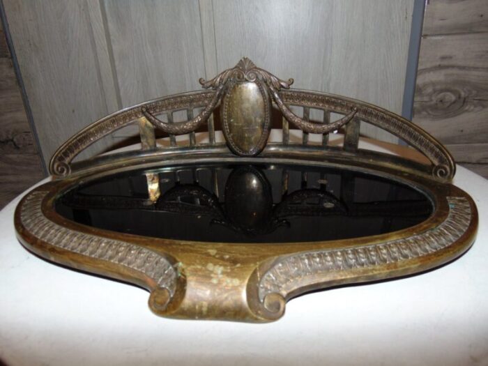 art nouveau brass ash pan or letter base 1890s 1