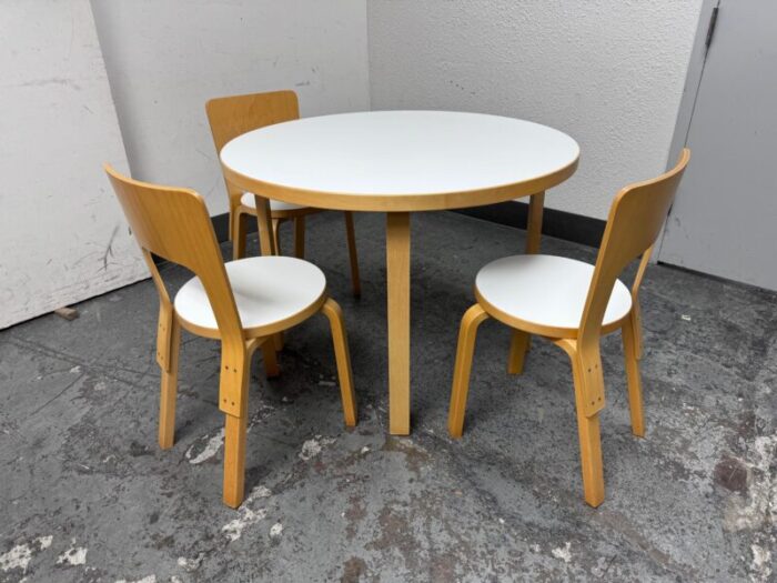 artek aalto table three chairs dining room set 0171