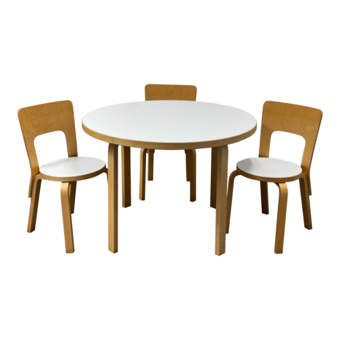 artek aalto table three chairs dining room set 6269