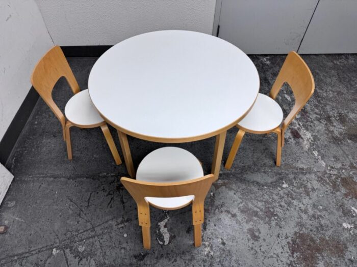 artek aalto table three chairs dining room set 8807