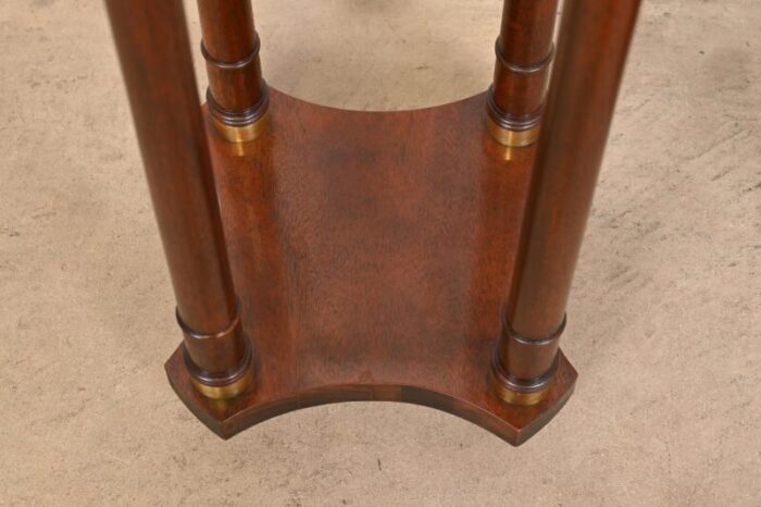 baker furniture regency mahogany and brass pedestal plant stands pair 2427