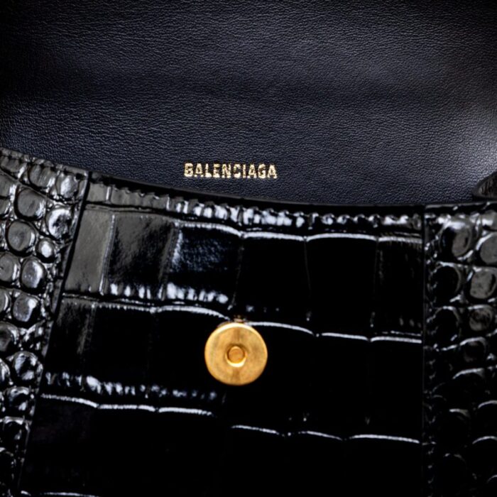 balenciaga balenciaga crocodile embossed hourglass xs bag 0477