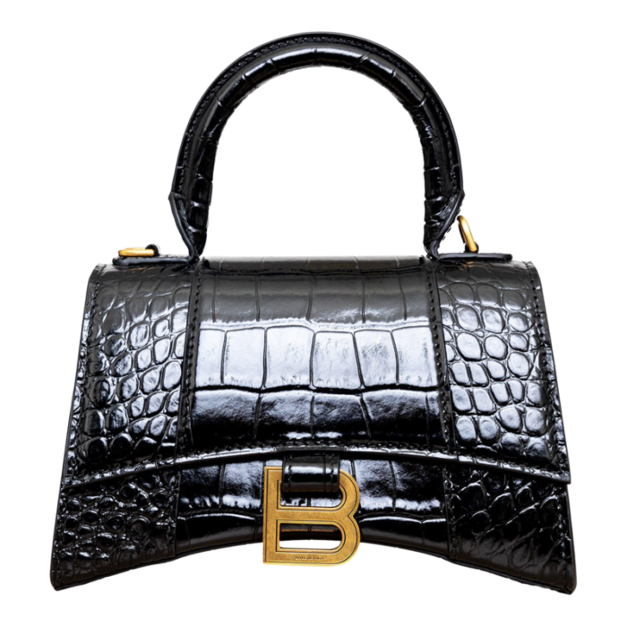 balenciaga balenciaga crocodile embossed hourglass xs bag 3522