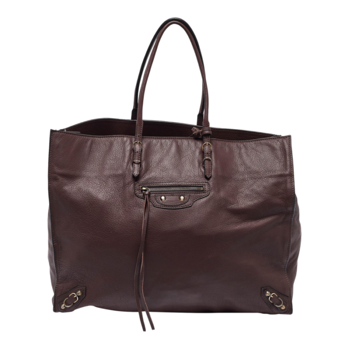 balenciaga burgundy leather papier a4 tote 1355