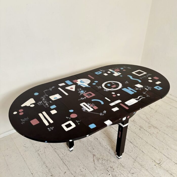 bauhaus round extendable dining table 1920 3966