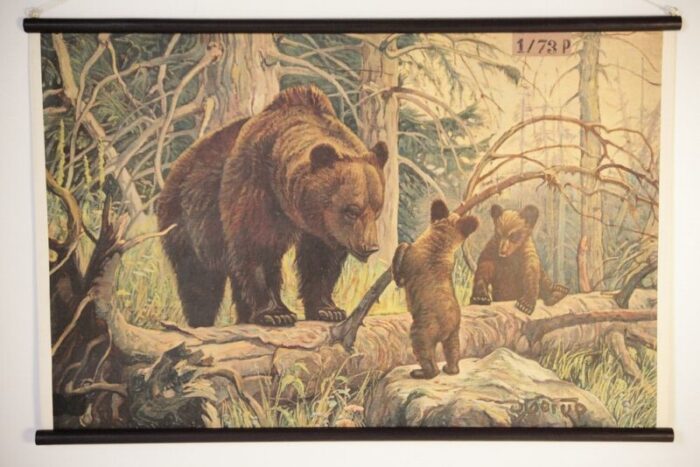 bear and cubs school poster 1920s 2