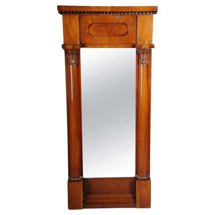 biedermeier wall mirror in oak mahogany 1840s 1