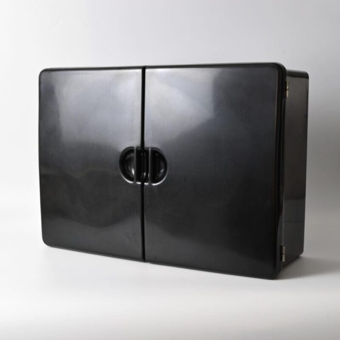 black plastic wall cabinet from cm torino 1960s 8551