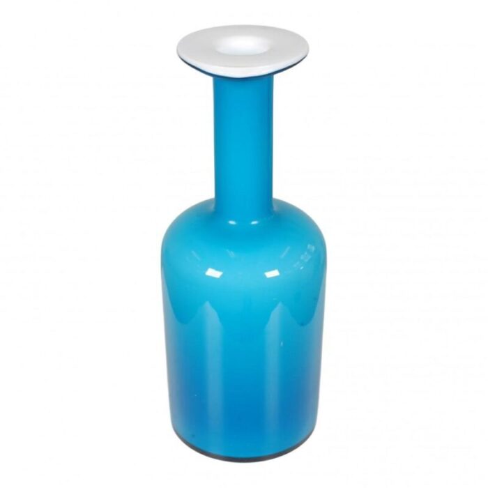 blue glass vase from otto brauer holmegaard 1