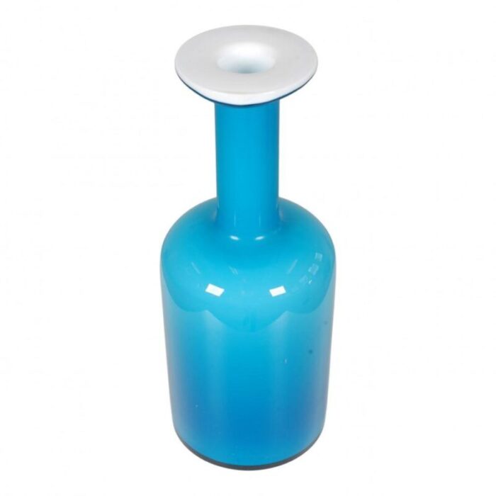 blue glass vase from otto brauer holmegaard 2