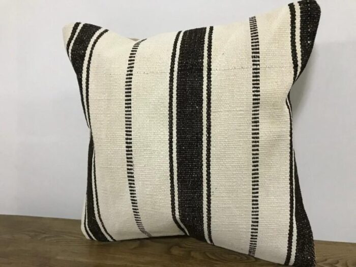 bohemian white and black cushion 1950s 2825