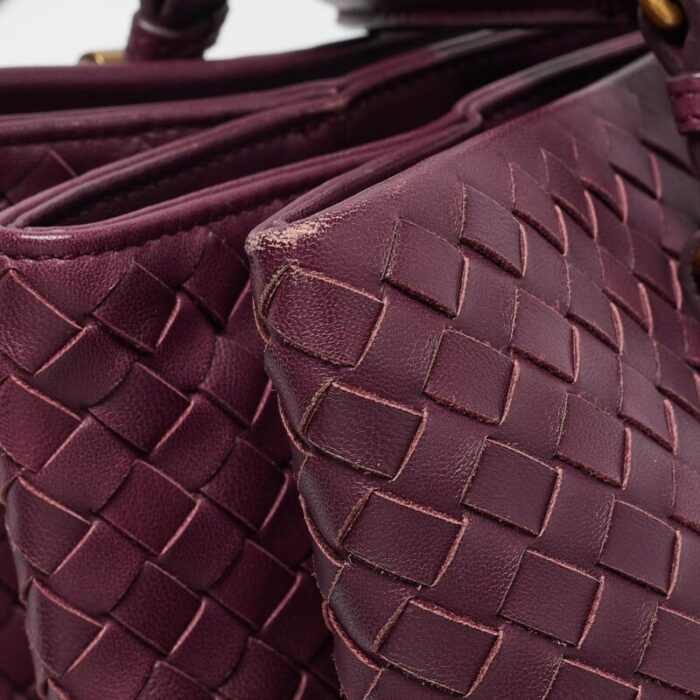 bottega veneta plum intrecciato leather medium roma tote 2088