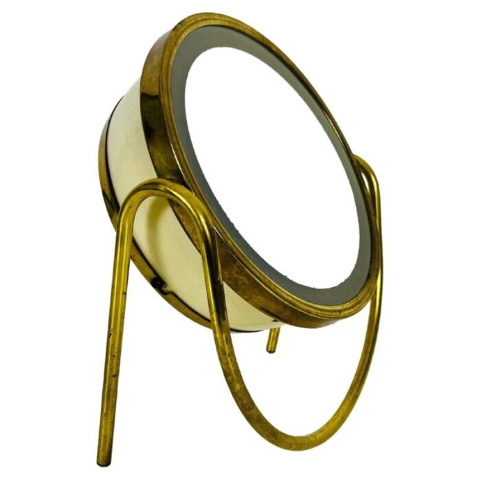 brass and metal table mirror italy 1960s 1