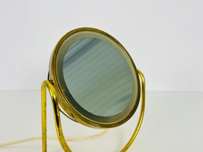 brass and metal table mirror italy 1960s 10