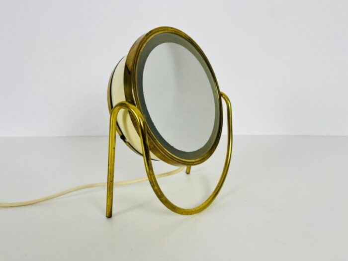 brass and metal table mirror italy 1960s 2