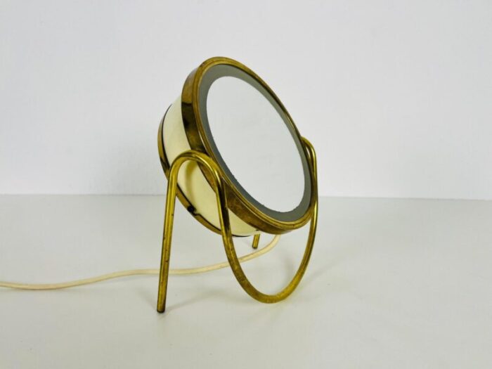 brass and metal table mirror italy 1960s 3