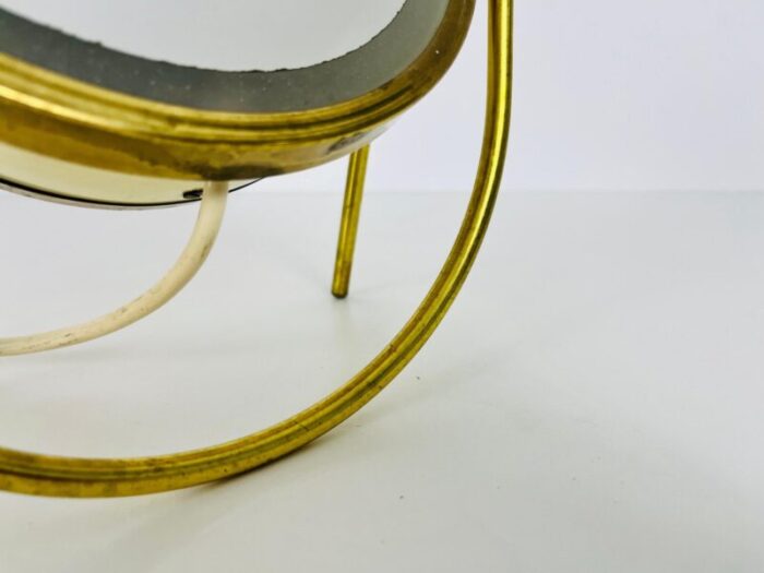 brass and metal table mirror italy 1960s 7