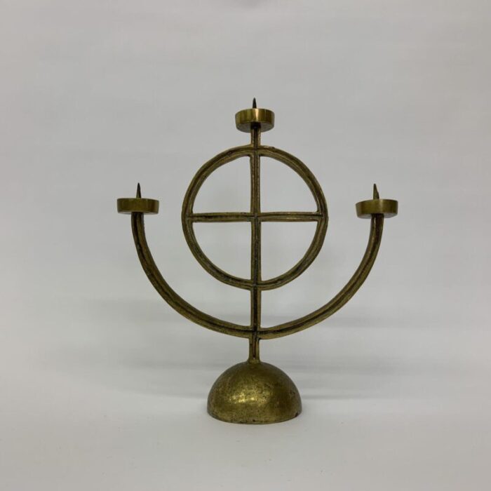 brass brutalist candle stick 1960s 2