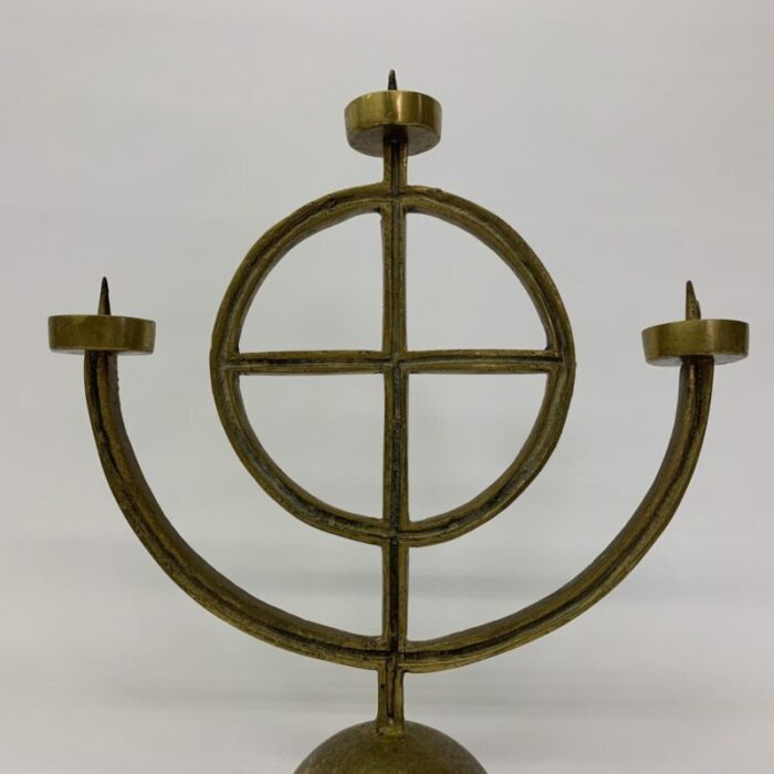 brass brutalist candle stick 1960s 5