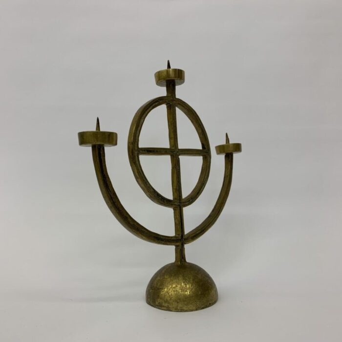 brass brutalist candle stick 1960s 6