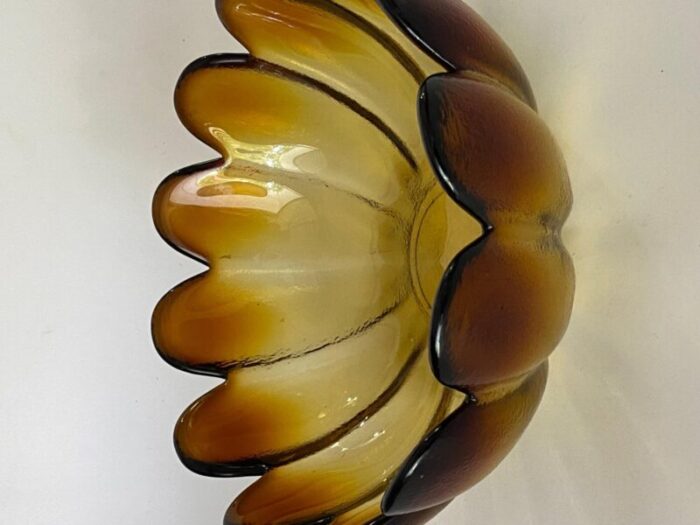 brown glass salad bowl france 1970s 7