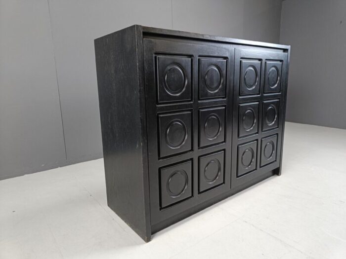 brutalist black side cabinet 1970s 2040