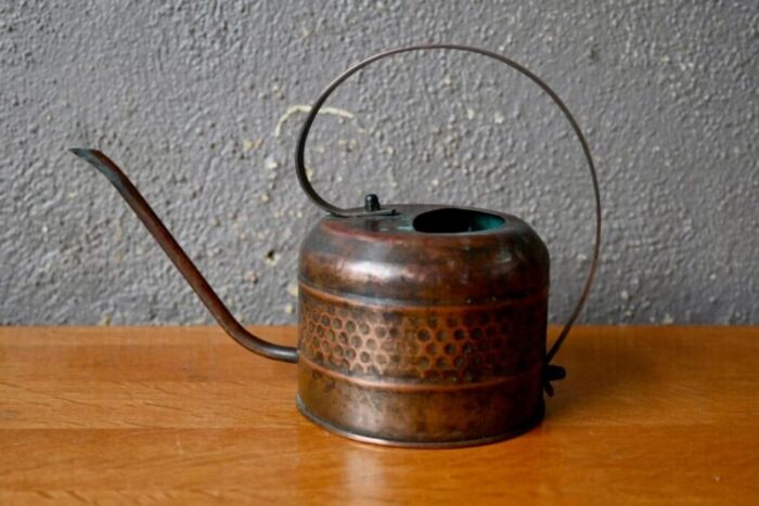 brutalist hammered copper interior watering can 1960s 0301