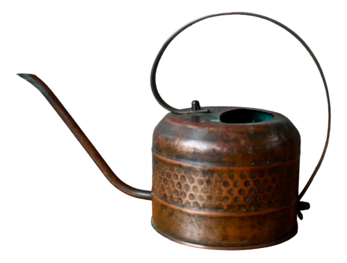 brutalist hammered copper interior watering can 1960s 6405