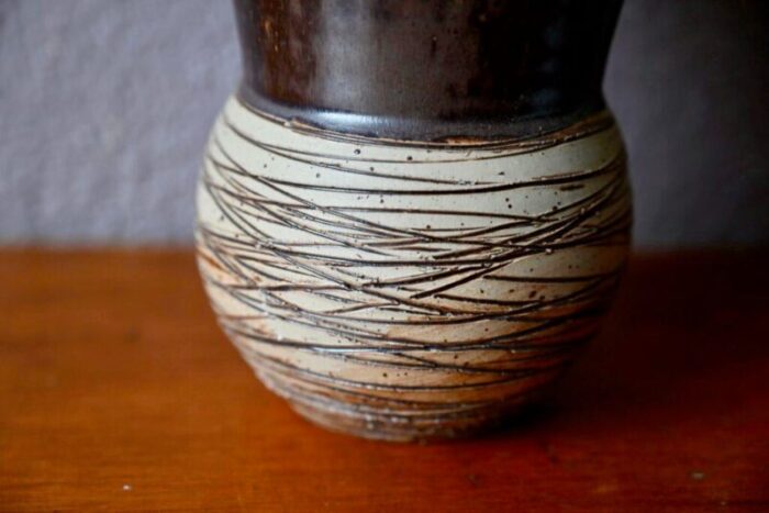 brutalist open necked terracotta vase 1960s 6433