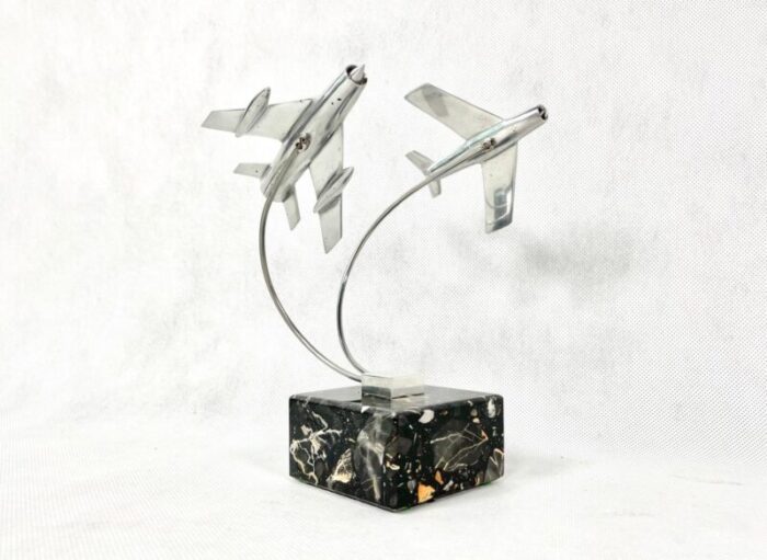 cabinet miniature with mig 15 and mig 19 planes poland 1950s 10