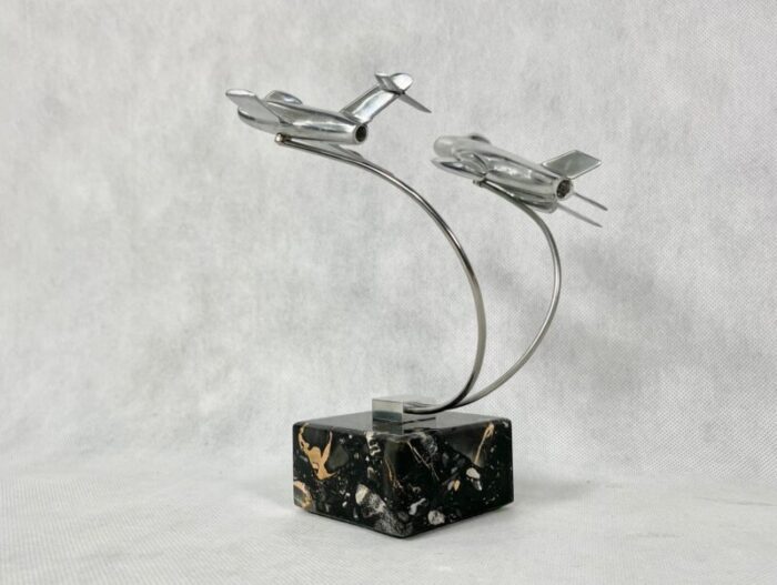 cabinet miniature with mig 15 and mig 19 planes poland 1950s 4