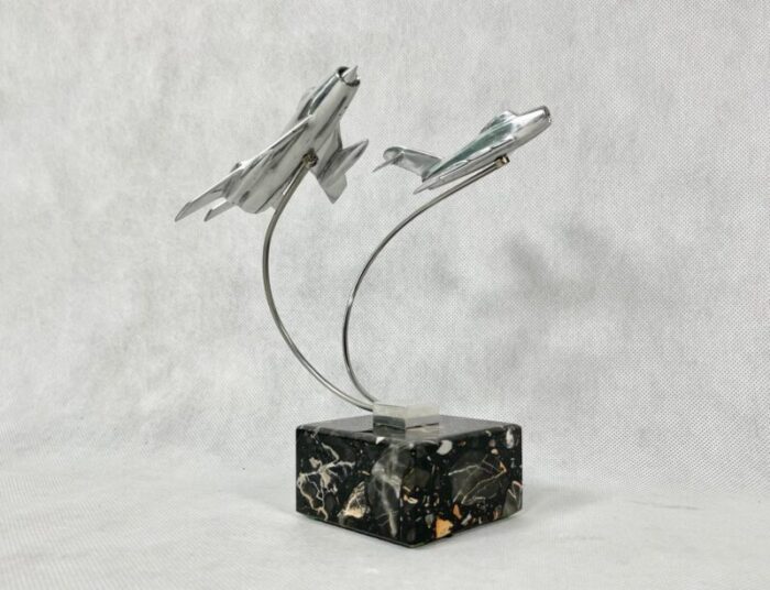 cabinet miniature with mig 15 and mig 19 planes poland 1950s 8