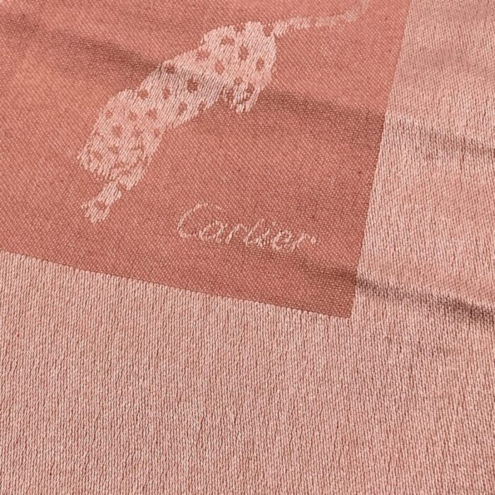 cartier paris vintage pink cashmere and silk stole shawl scarf 3037