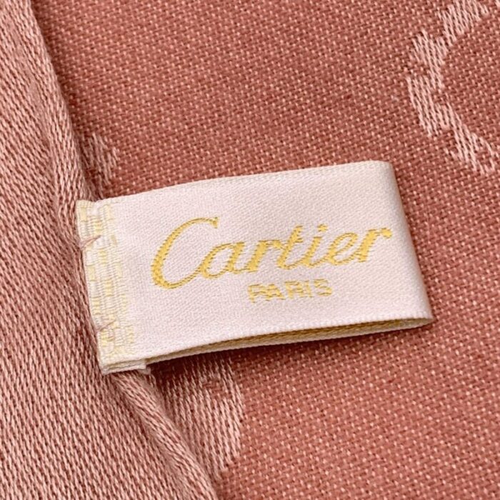 cartier paris vintage pink cashmere and silk stole shawl scarf 4207