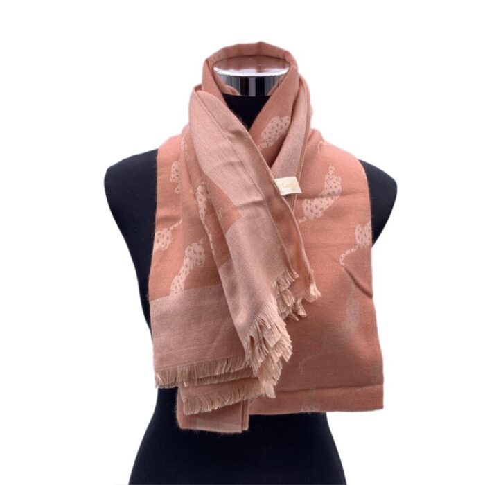 cartier paris vintage pink cashmere and silk stole shawl scarf 4753