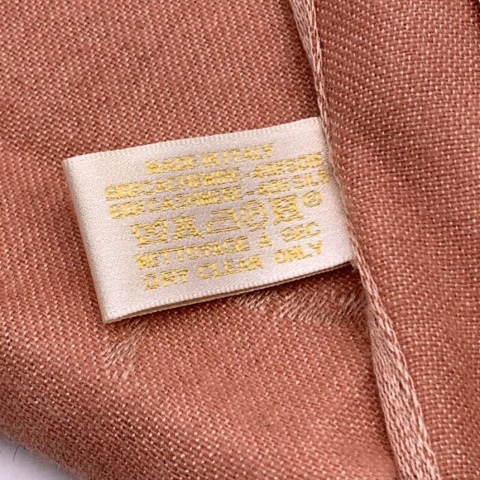 cartier paris vintage pink cashmere and silk stole shawl scarf 9946