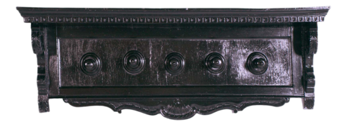 carved ebonized walnut wall rack by dini and puccini cascina tuscany italy 1900s 3681