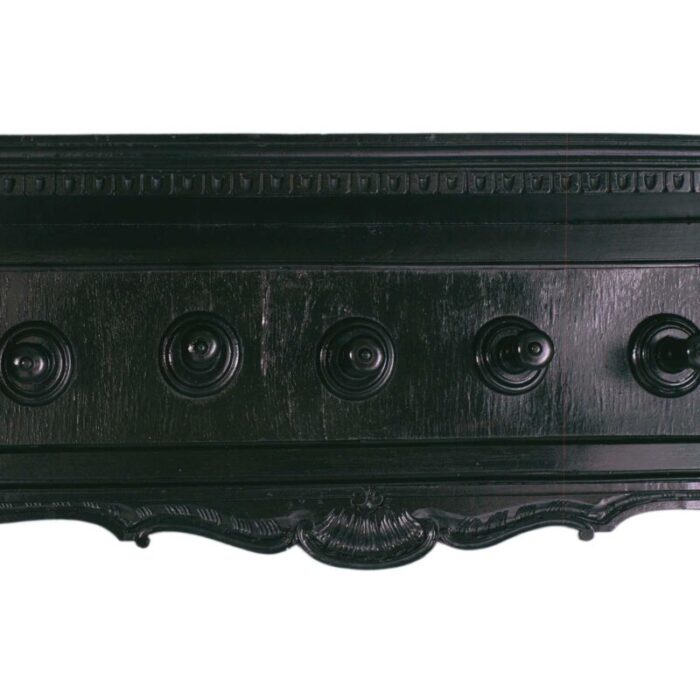 carved ebonized walnut wall rack by dini and puccini cascina tuscany italy 1900s 4161