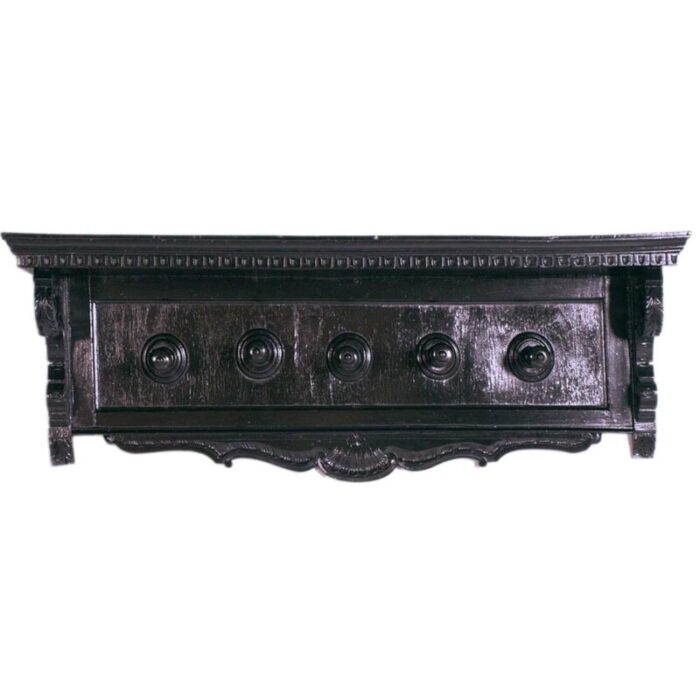 carved ebonized walnut wall rack by dini and puccini cascina tuscany italy 1900s 9966