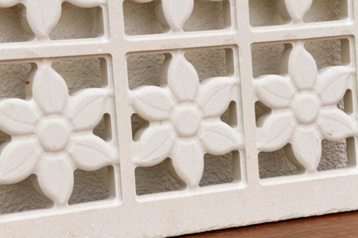 carved stone lotus flower tray 5165