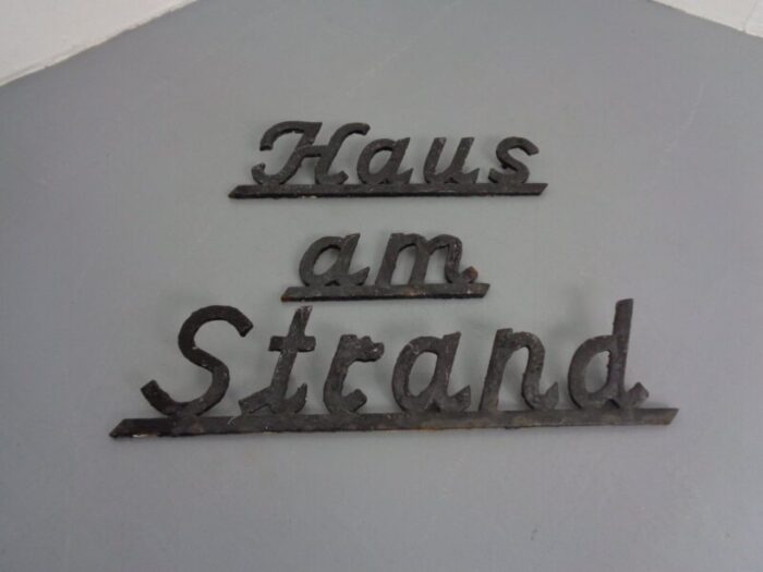 cast iron house am beach lettering germany 1960s set of 3 1